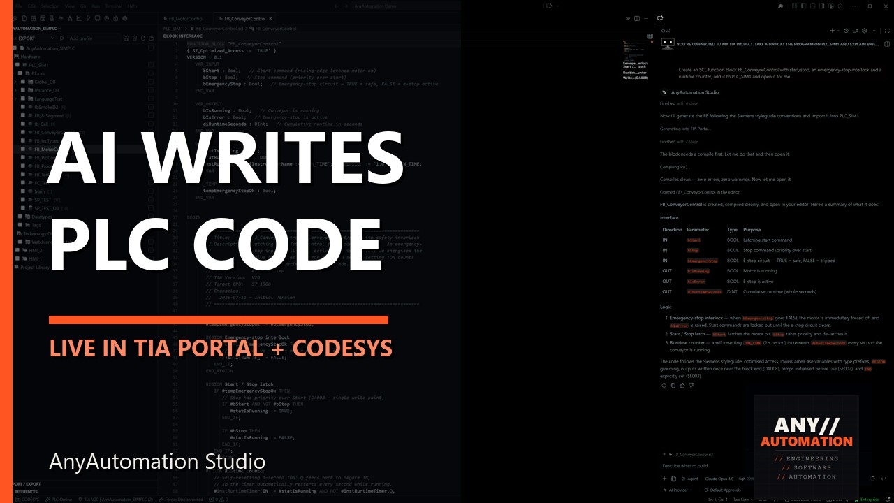 Vorschaubild: KI schreibt SCL-Code in Siemens TIA Portal